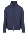 Brunello Cucinelli Virgin Wool Bomber Jacket In Blue