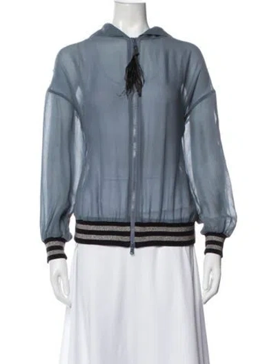 Pre-owned Brunello Cucinelli Bomber Jacket In Blue