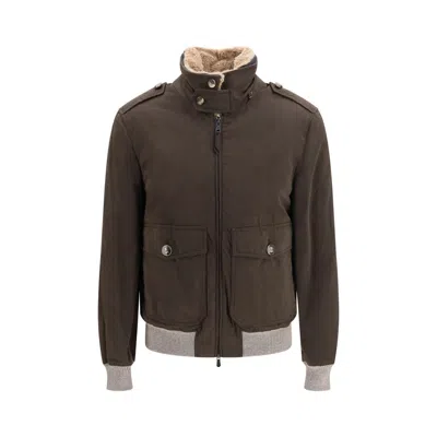 Brunello Cucinelli Bomber Jacket In Brown