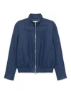 Brunello Cucinelli Men Bomber Jacket In Dark Blue