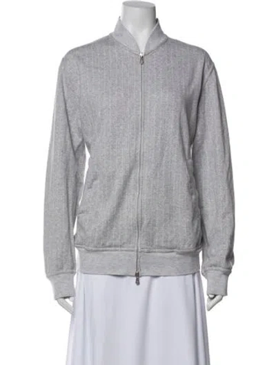 Pre-owned Brunello Cucinelli Bomber Jacket In Gray