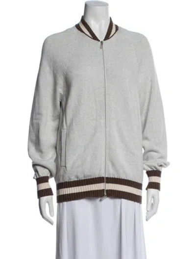 Pre-owned Brunello Cucinelli Bomber Jacket In Grey