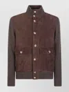 Brunello Cucinelli Bomber Jacket In Leather And Cashmere In Multi