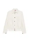 Brunello Cucinelli Hopsack Jacket Long Sleeves Patch Pockets In White