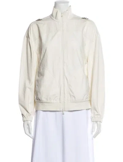 Pre-owned Brunello Cucinelli Bomber Jacket In White