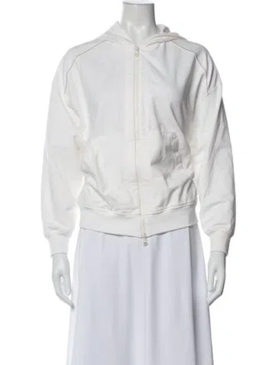 Pre-owned Brunello Cucinelli Bomber Jacket In White
