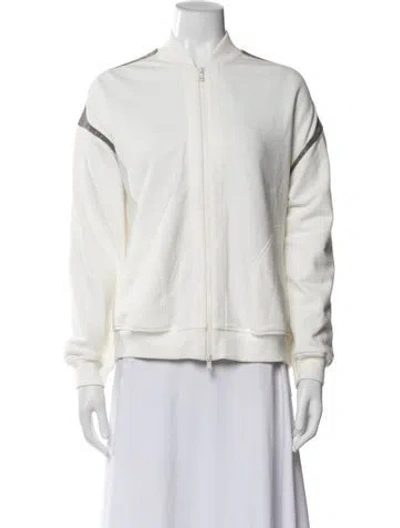 Pre-owned Brunello Cucinelli Bomber Jacket In White
