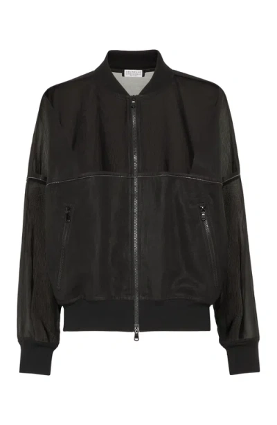 BRUNELLO CUCINELLI BRUNELLO CUCINELLI BOMBER JACKET WITH MONILI