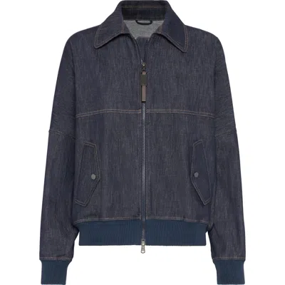 BRUNELLO CUCINELLI BRUNELLO CUCINELLI BOMBER JACKET WITH MONILI