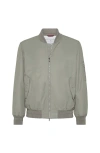 Brunello Cucinelli Zip-fastening Bomber Jacket In Gray