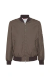 Brunello Cucinelli Bomber Jacket With Padding In Brown
