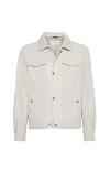 Brunello Cucinelli Padded Flap-pocket Jacket In White