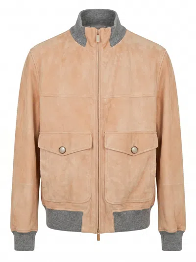 Brunello Cucinelli Bomber In Neutral