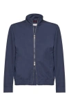 Brunello Cucinelli Cotton-blend Twill Bomber Jacket In Azure