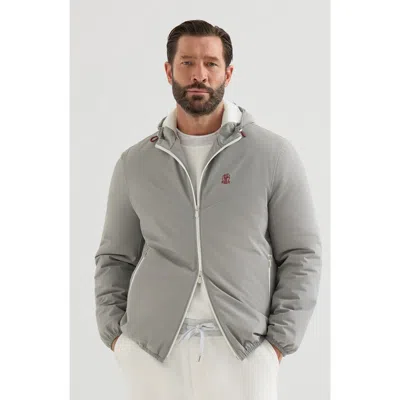 Brunello Cucinelli Water-repellent Padded Shell Jacket In Gray