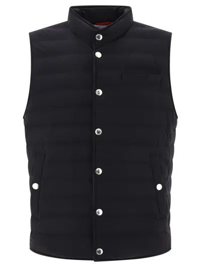 Brunello Cucinelli Bonded Nylon Lightweight Down Vest In Black