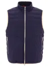 Brunello Cucinelli Men's Quilted Down Zip-front Vest In Blue