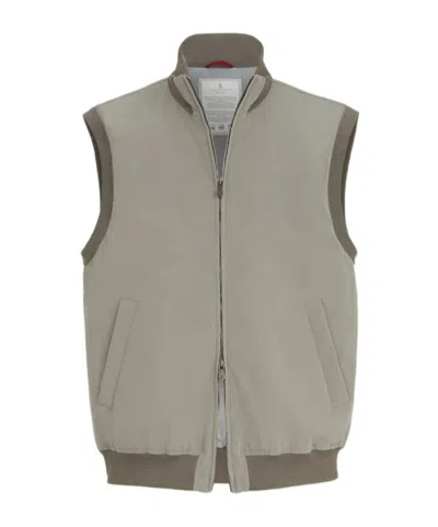 Brunello Cucinelli Bonded Nylon Vest With Thermore Padding In Green