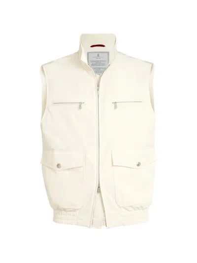 Brunello Cucinelli Nylon Vest With Padding In Neutral