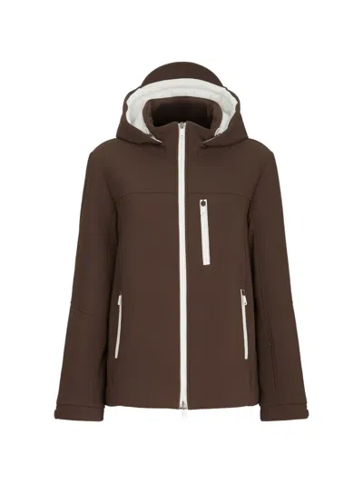 Brunello Cucinelli Bonded Techno Fabric Hooded Mountain Jacket With Thermore® Padding In Brown