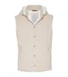 Brunello Cucinelli Bonded Wool Gilet In Neutrals