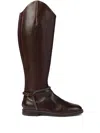 Brunello Cucinelli Classic Leather Boot With Precious Spurs In Brown