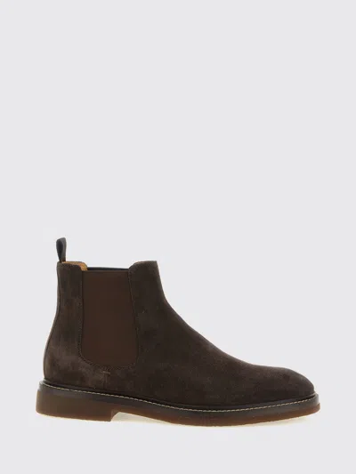 Brunello Cucinelli Suede Leather Chelsea Boot In Brown