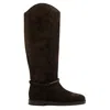 Brunello Cucinelli Black Solid Boots In Brown