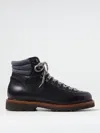 Brunello Cucinelli Lace-up Leather Ankle Boots In Blau