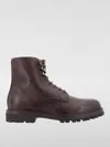 Brunello Cucinelli Round-toe Leather Ankle Boots In 棕色