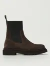 Brunello Cucinelli Brown Suede Embroidered Ankle Boots In Brown