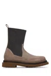 Brunello Cucinelli Neutral Suede Chelsea Boots In C8275