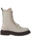 Brunello Cucinelli Shearling Lining Boots L Grey In Multi