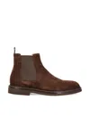 Brunello Cucinelli Dark Brown Suede Leather Ankle Boot In Mustang