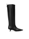 Brunello Cucinelli Leather Monili Comma-heel Ankle Boots In Black