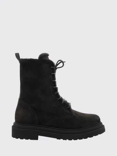Brunello Cucinelli Suede Monile Booties In Black