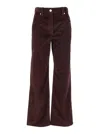 Brunello Cucinelli Wide-leg Bordeaux Velvet Trousers Women In Brown