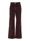 Brunello Cucinelli Bordeaux Corduroy Pants With Concealed Front Closure In Cotton Woman In Red