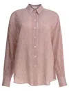 Brunello Cucinelli Bordeaux Cotton Shirt In Red