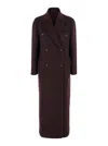Brunello Cucinelli Brown Cashmere Coat With Monile Detailing In Black