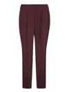 Brunello Cucinelli Bordeaux Elastic Crepe Trousers In Brown