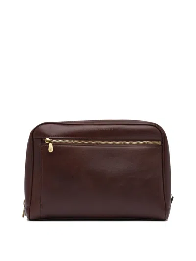 Brunello Cucinelli Bordeaux Leather Pouch
