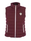 Brunello Cucinelli Bordeaux Sleeveless Down Jacket With Logo Patch On The Front In Red