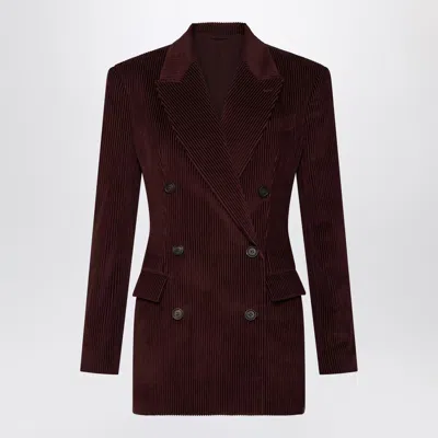 BRUNELLO CUCINELLI BRUNELLO CUCINELLI BORDEAUX VELVET DOUBLE BREASTED JACKET