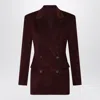 Brunello Cucinelli Oversized Double-breasted Cotton-corduroy Blazer In Red