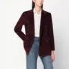 Brunello Cucinelli Oversized Double-breasted Cotton-corduroy Blazer In Burgundy
