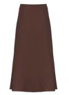 Brunello Cucinelli Bordeaux Wool Skirt In Brown