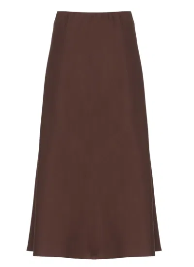 Brunello Cucinelli Bordeaux Wool Skirt In Brown