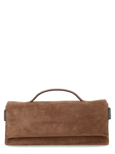 Brunello Cucinelli Borsa Clutch "essence" In Brown