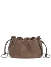 Brunello Cucinelli Softy Suede Crossbody Bag In Taiga